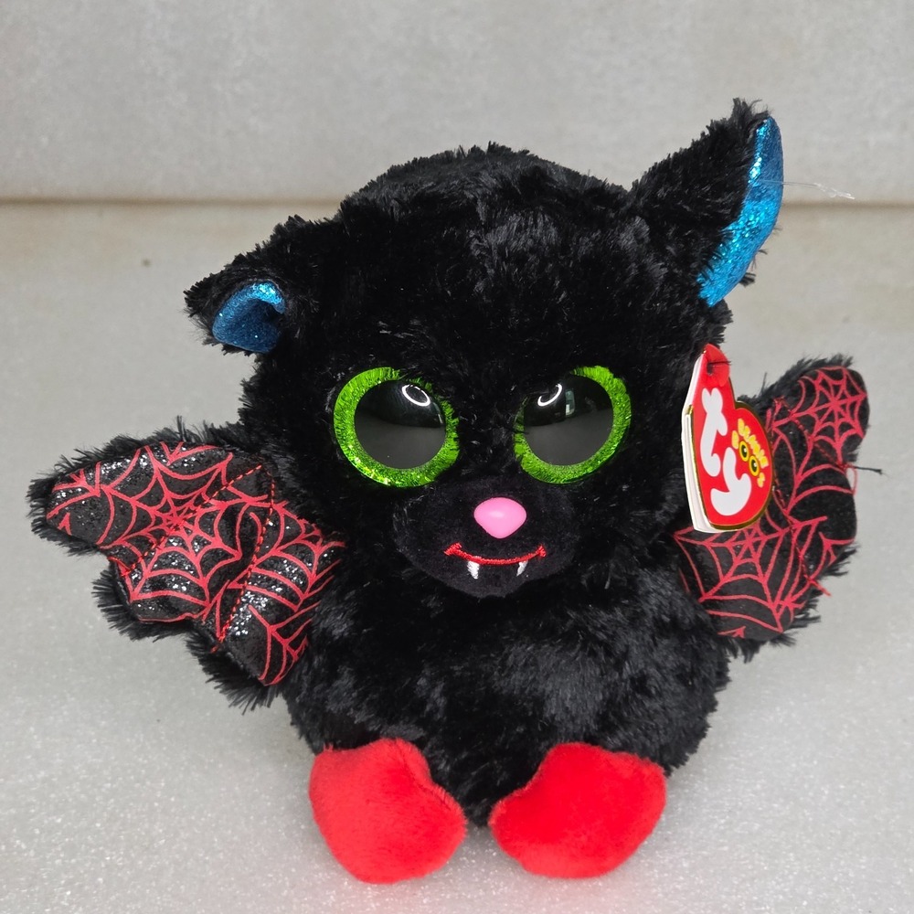 Ty Beanie Boos Ophelia Halloween Bat Vampire Spiderweb Plush 6" 2023 NEW